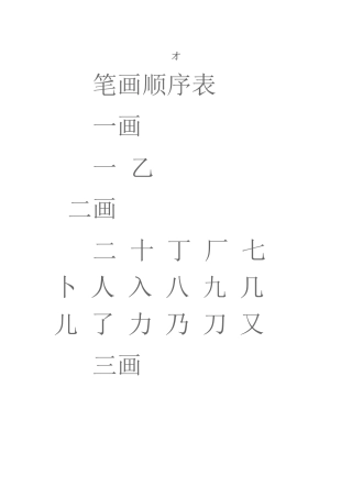 小学生常用汉字表(2500字)