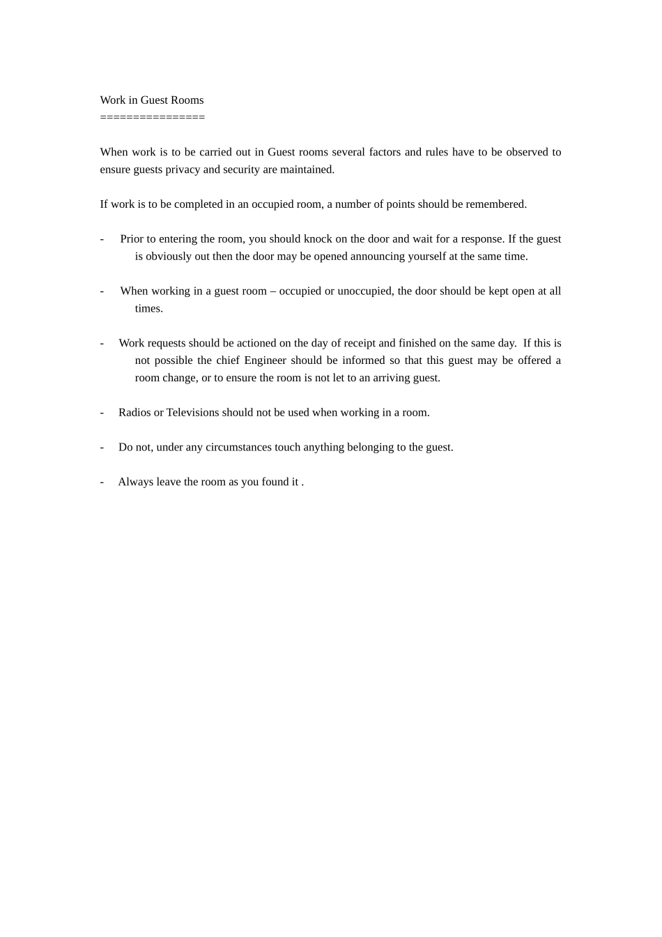 国外著名酒店工程部操作程序-4(英文)REPAIRSANDMAINTENANCE(57-76)_第2页