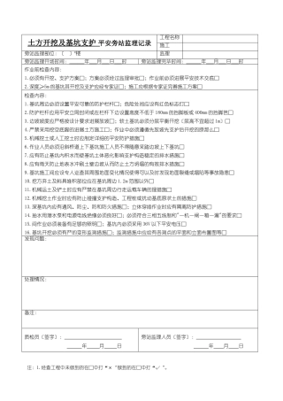 安全旁站监理记录表格