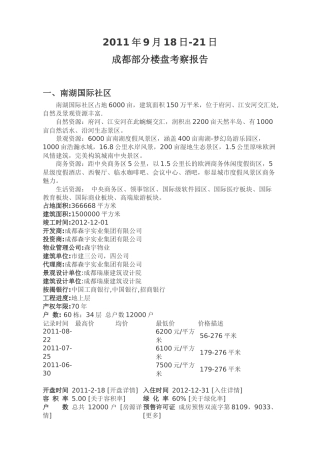 成都参观楼盘资料