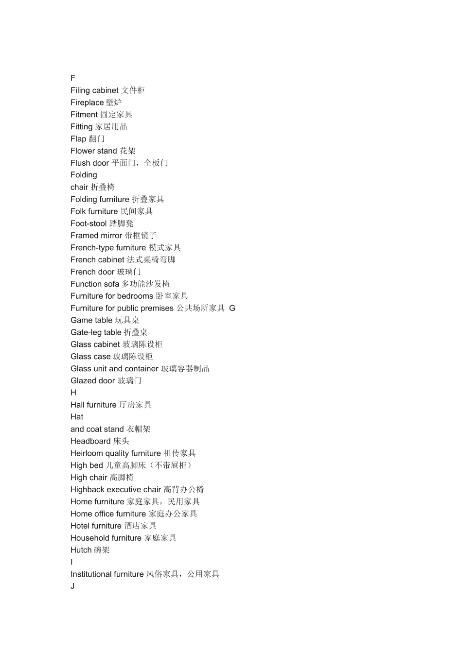 家具类翻译专业术语_第3页