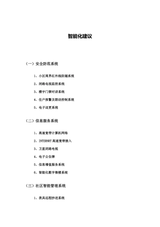 小区智能化建议