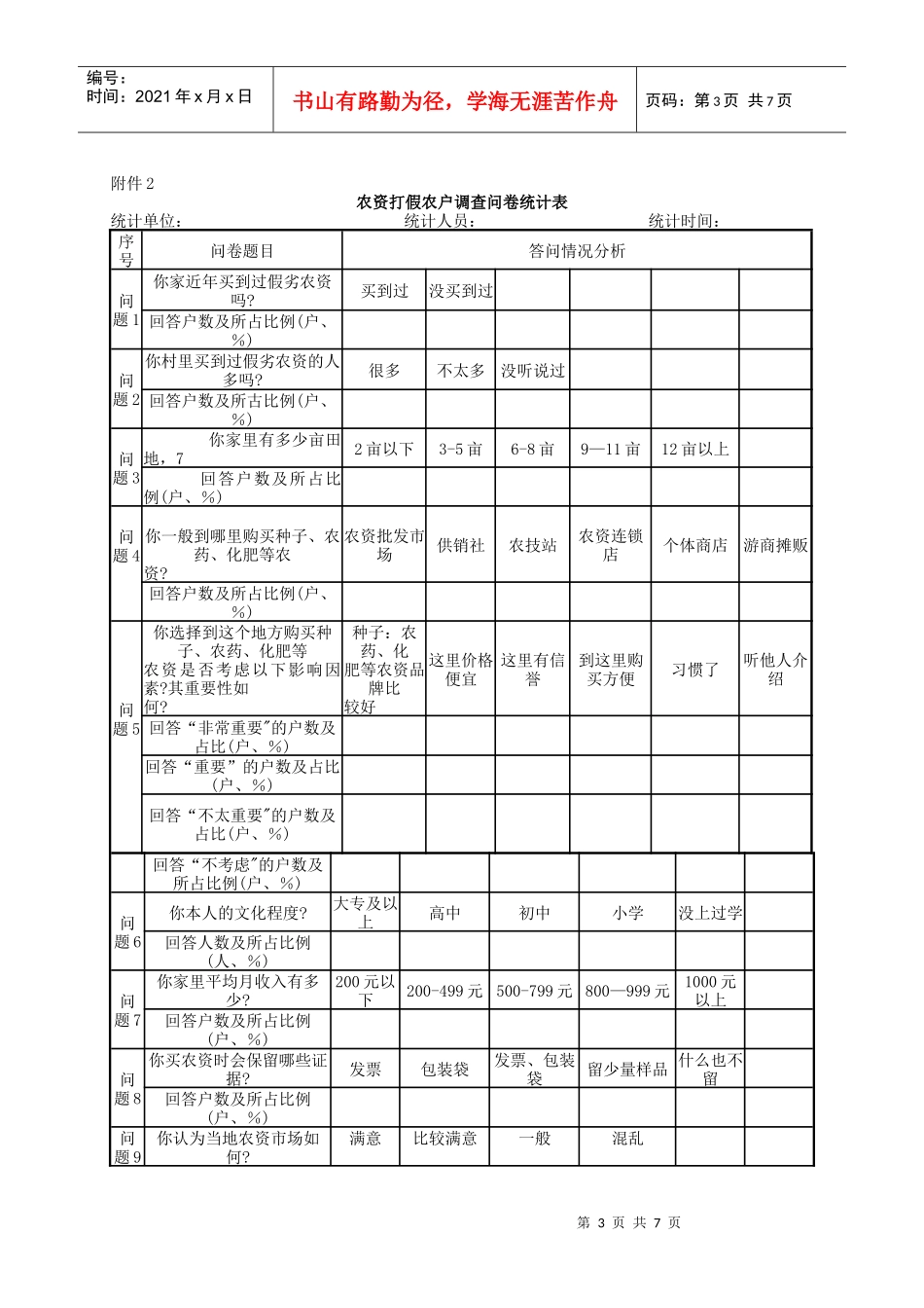 农资打假农户调查问卷_第3页