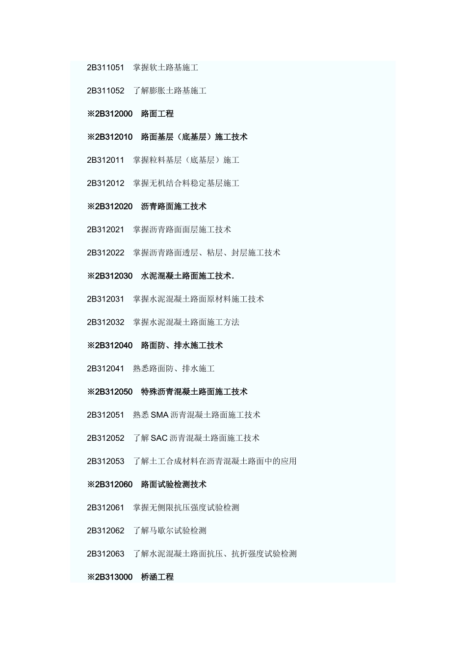 工程实务专业之公路工程专业考试大纲_第2页