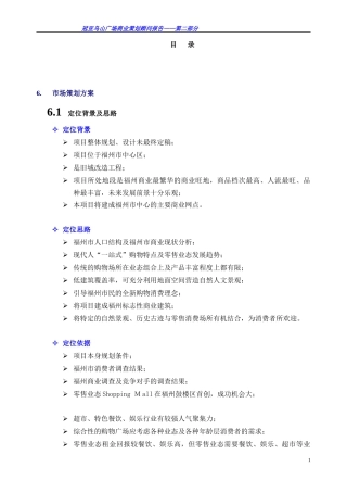 冠亚乌山广场商业策划顾问报告二