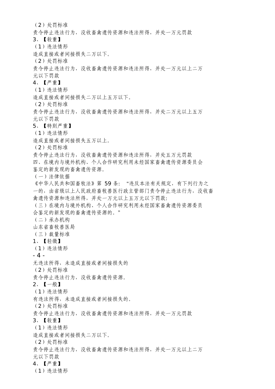 山东省畜牧局裁量标准(全)_第3页