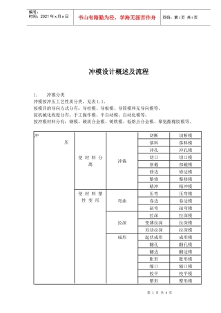 冲模设计概述及流程(1)