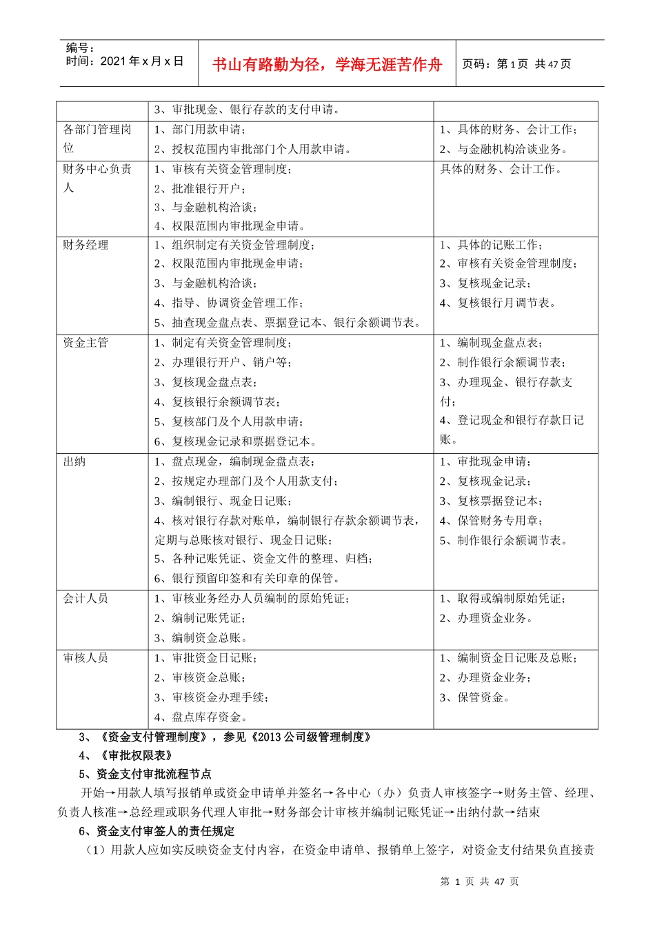 内部控制关键节点及管理职责_第2页