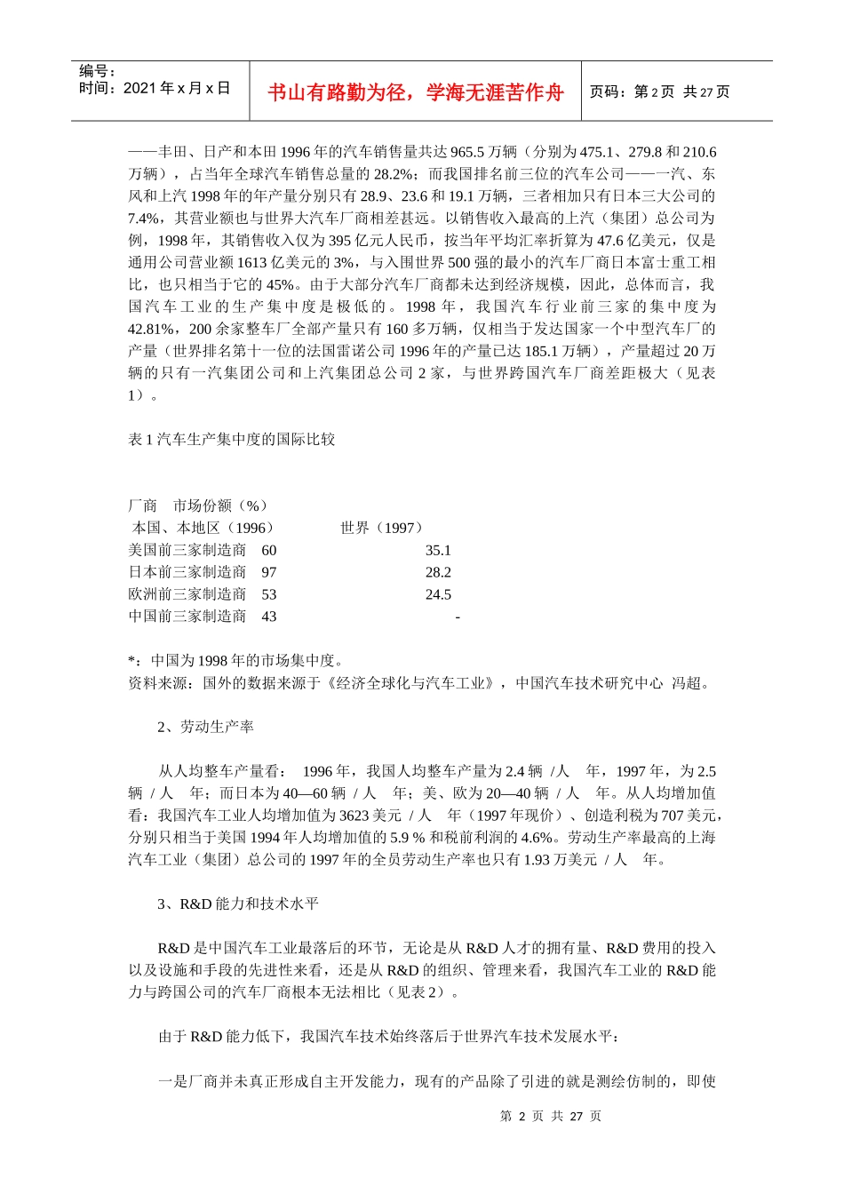 加入WTO对我国汽车工业的影响及对策研究_第2页