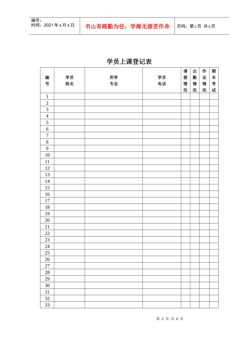 创新计算机职业培训学校学科教案标准格式_第2页