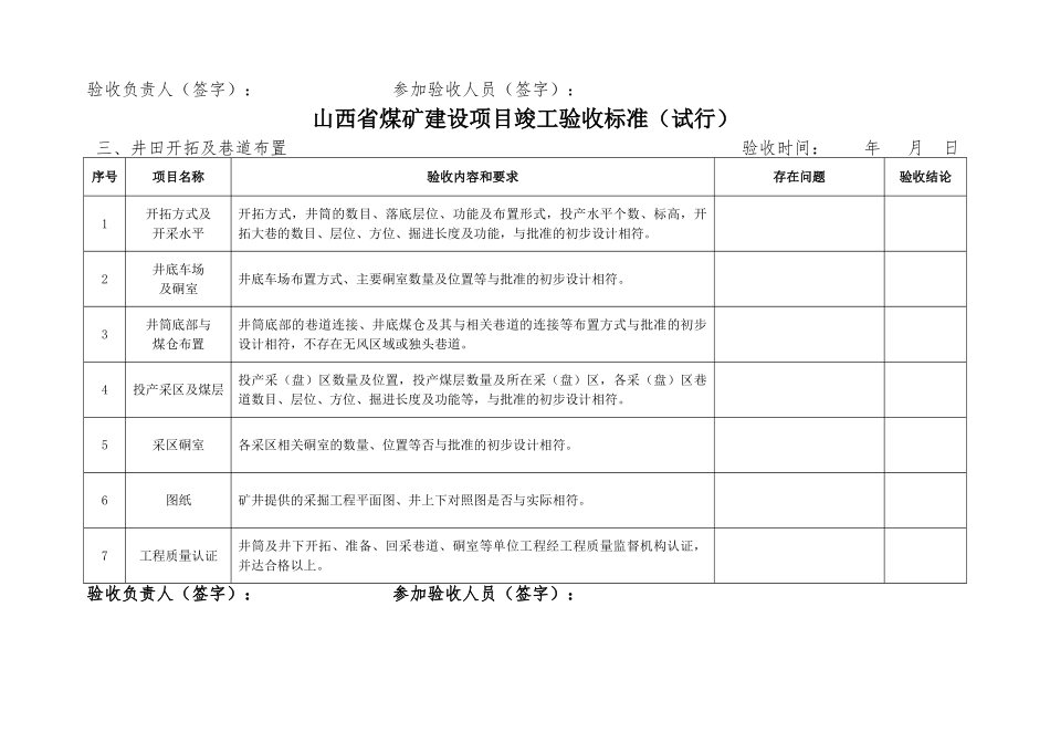 山西省煤矿建设项目竣工验收标准(试行)(34页)_第3页