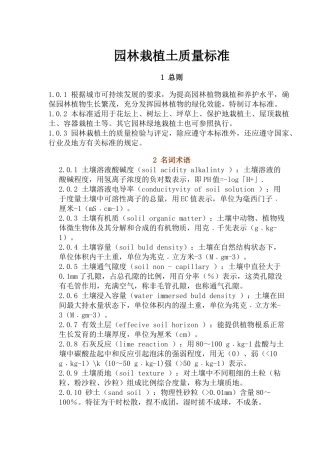 园林栽植土质量标准(1)