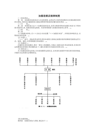 加盟连锁店规章制度