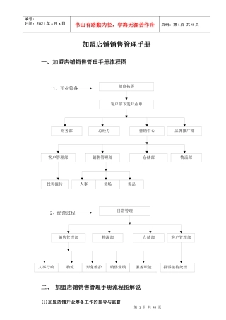 加盟店铺销售管理手册
