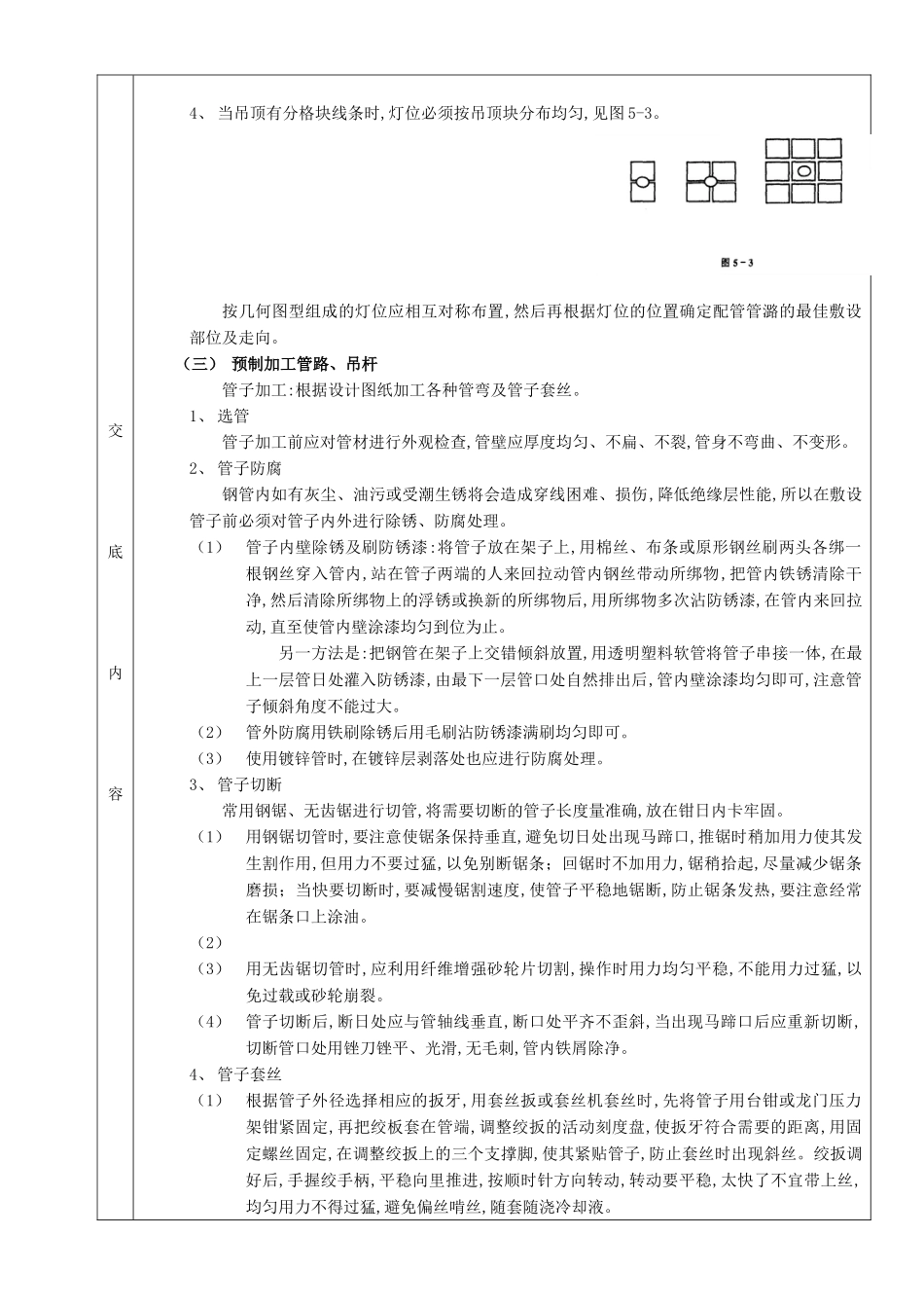 吊顶内管路敷设工程分项工程质量技术交底卡_第3页