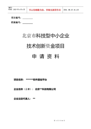 创新基金模板成功案例