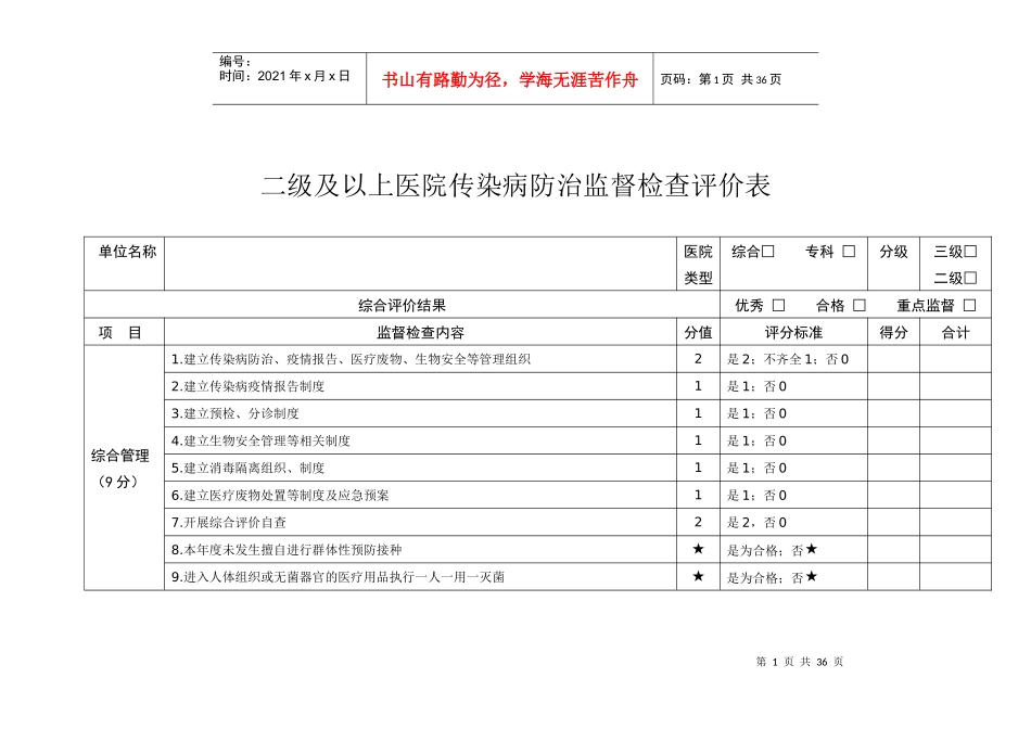 分类监督综合评价项目附表_第1页