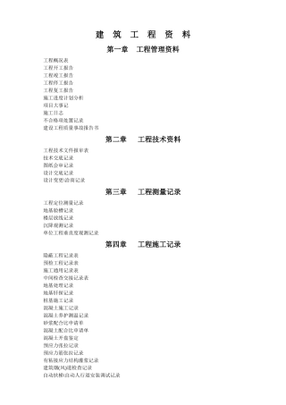 建筑工程开工到竣工验收资料及表格(全套)