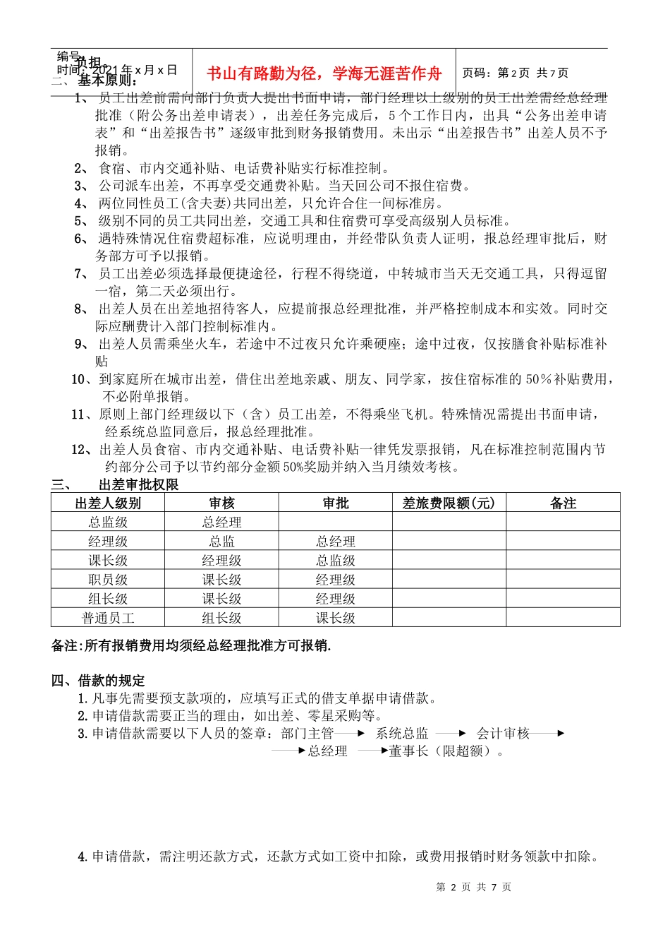出差管理制度(修改1）_第2页