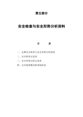 工程安全检查与安全形势分析表