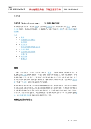 利基战略(DOC14页)