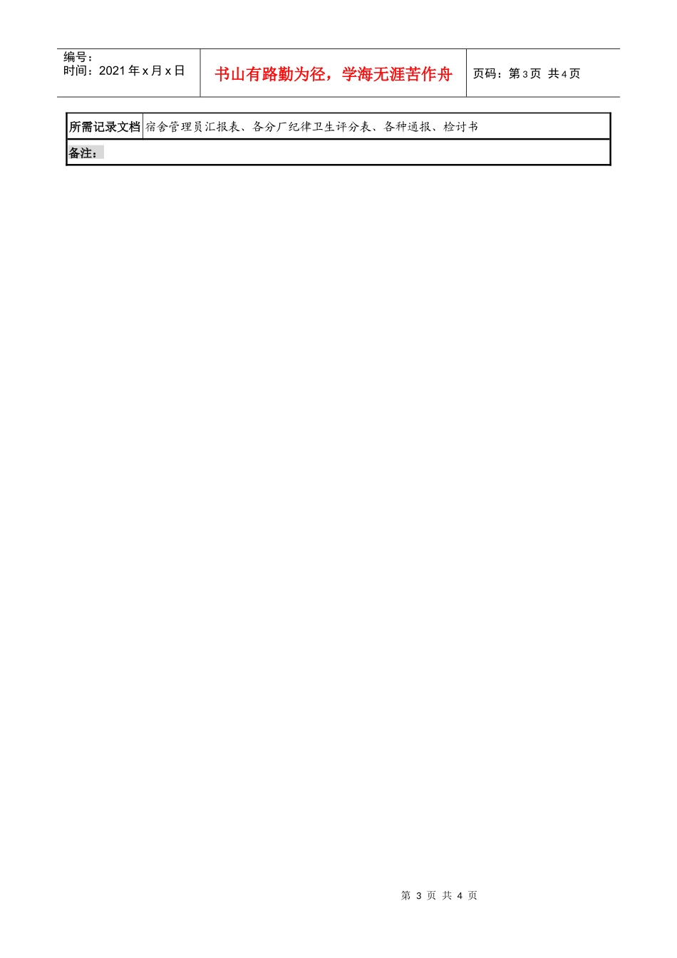 制鞋企业生产管理部后勤管理员-岗位职责说明书_第3页