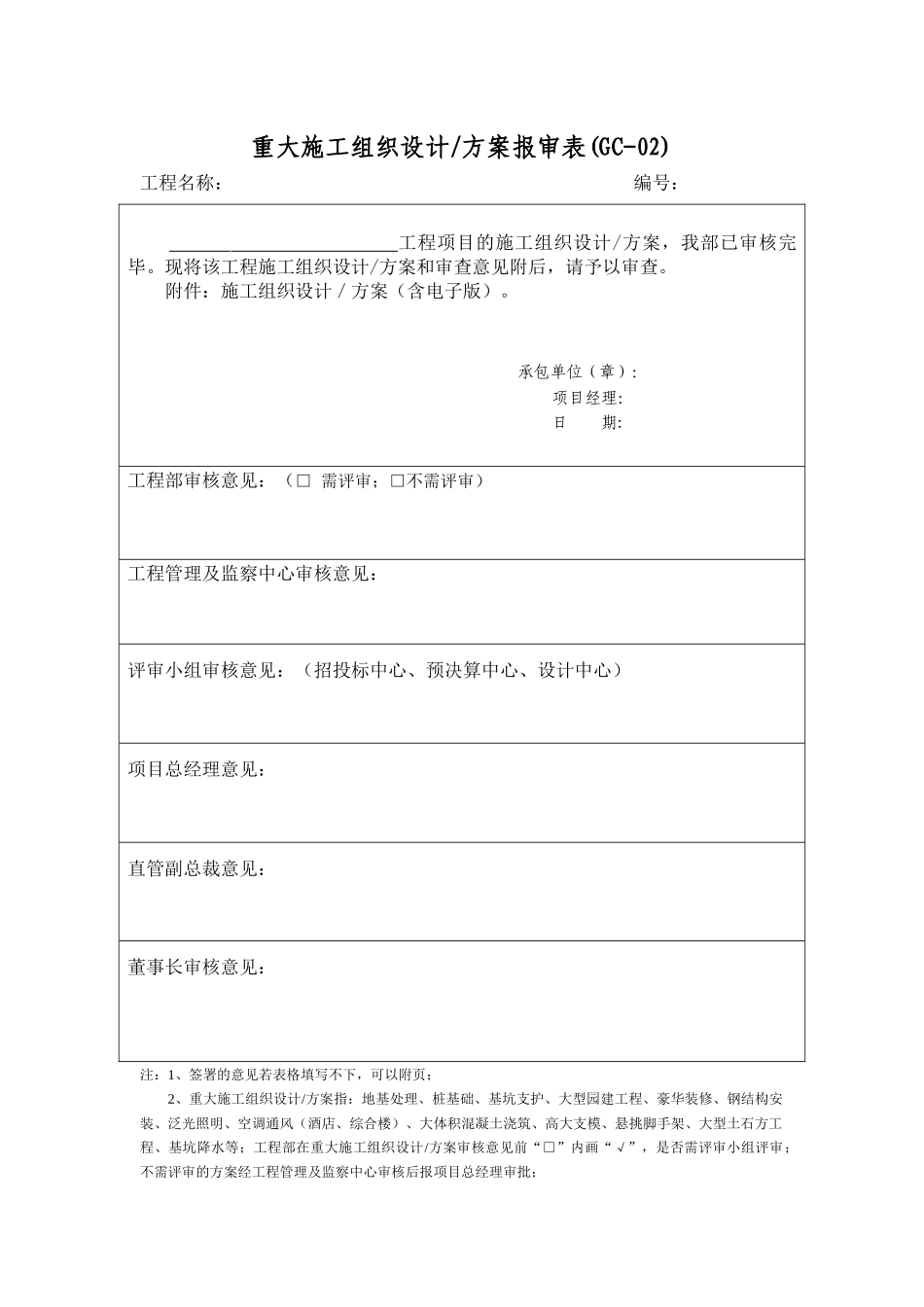 工程管理审批表格_第1页