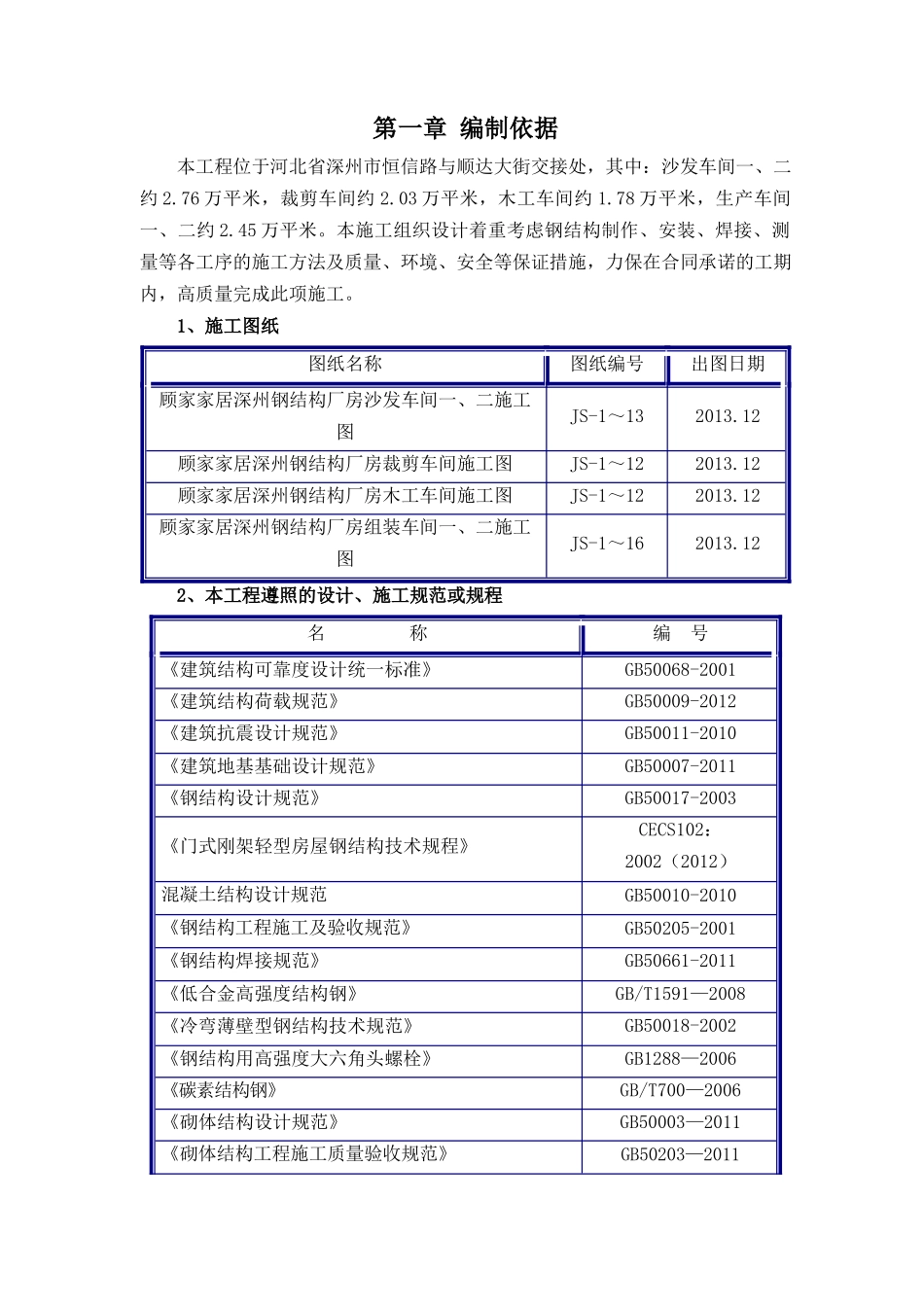 厂房钢结构工程制作安装方案_第1页