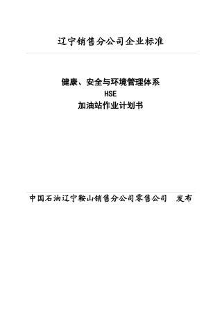 加油站作业计划书