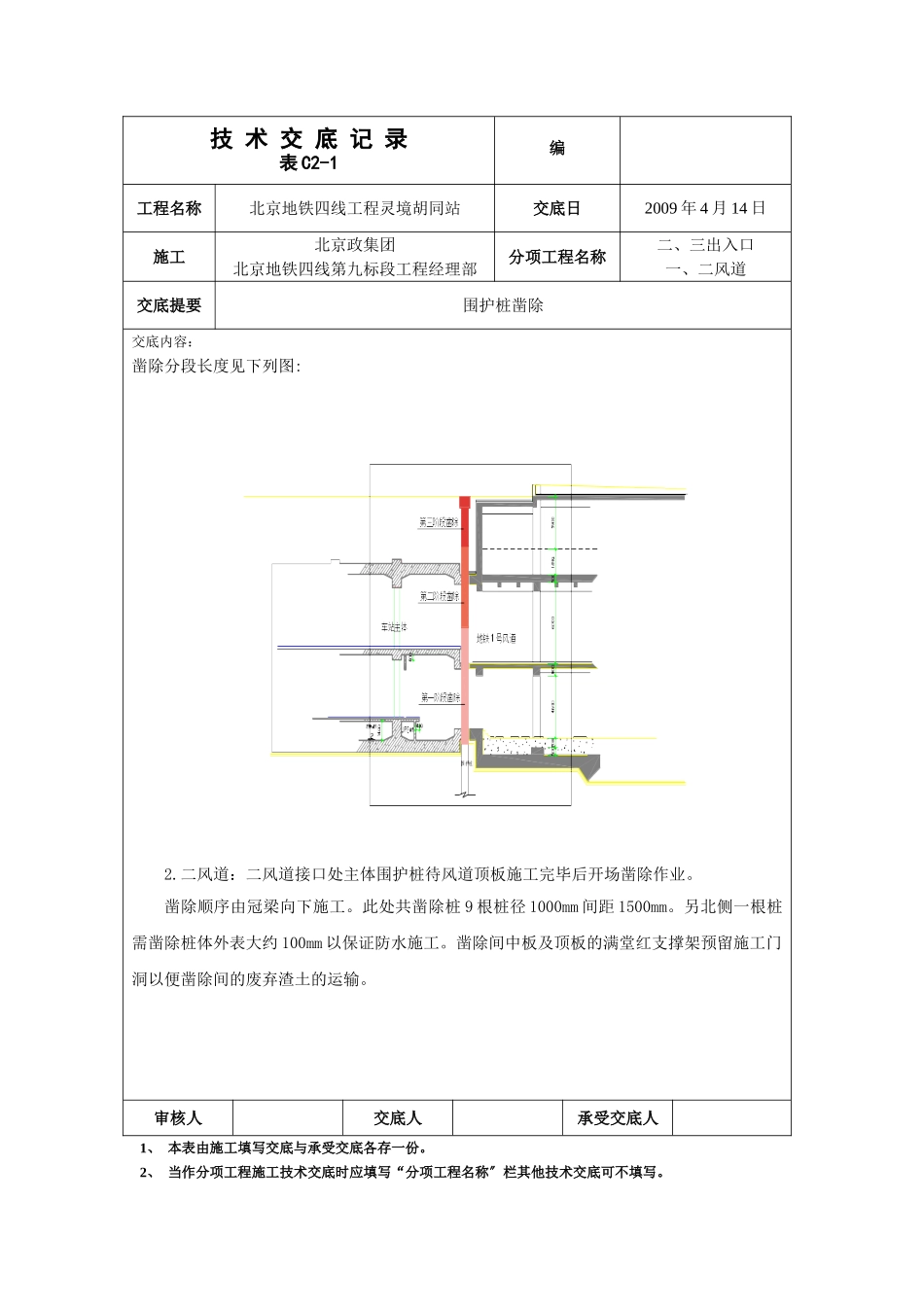 围护桩凿除工程技术交底_第2页