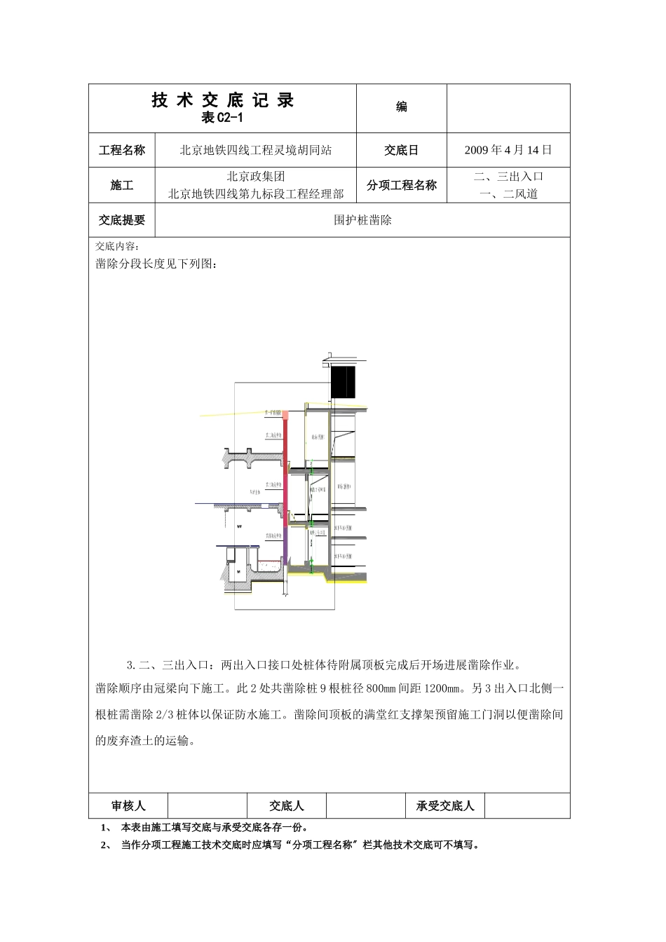 围护桩凿除工程技术交底_第3页