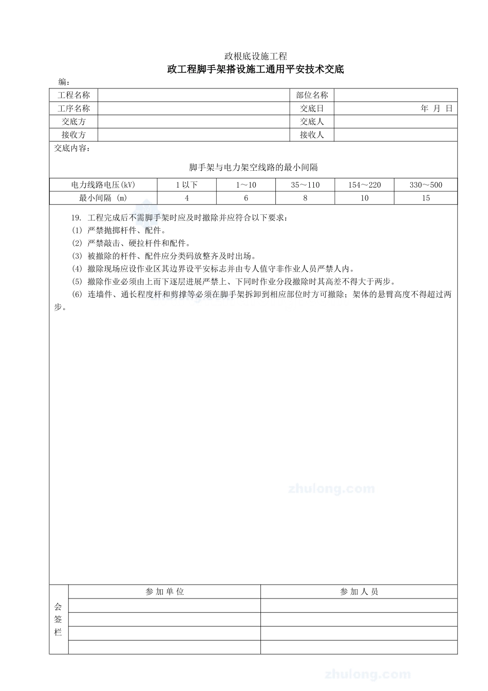 市政工程脚手架搭设施工通用安全技术交底_第2页