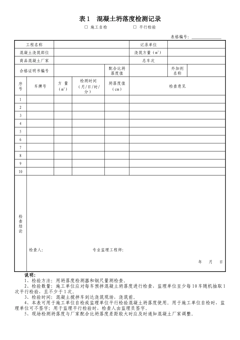 市政工程监理平行检验表格(36页)_第1页