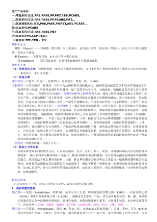 塑料材料说明