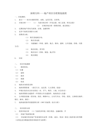 地产策划：深圳某地产项目全程策划流程