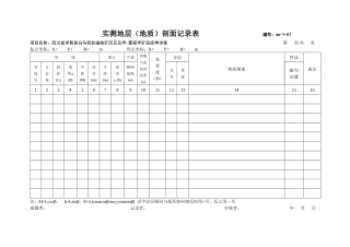 固体矿产勘查(地质)原始记录表格