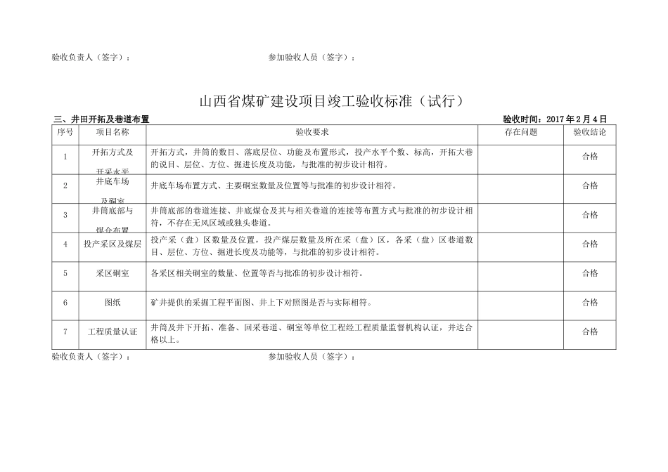 山西省煤矿建设项目竣工验收标准附件2_第3页
