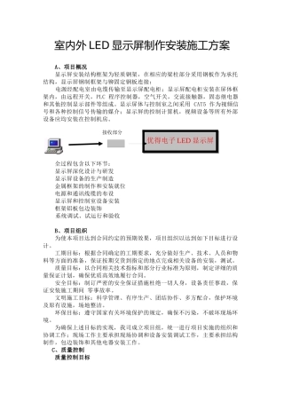 室内外LED显示屏制作安装施工方案