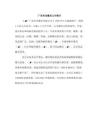 广东科龙模具公司
