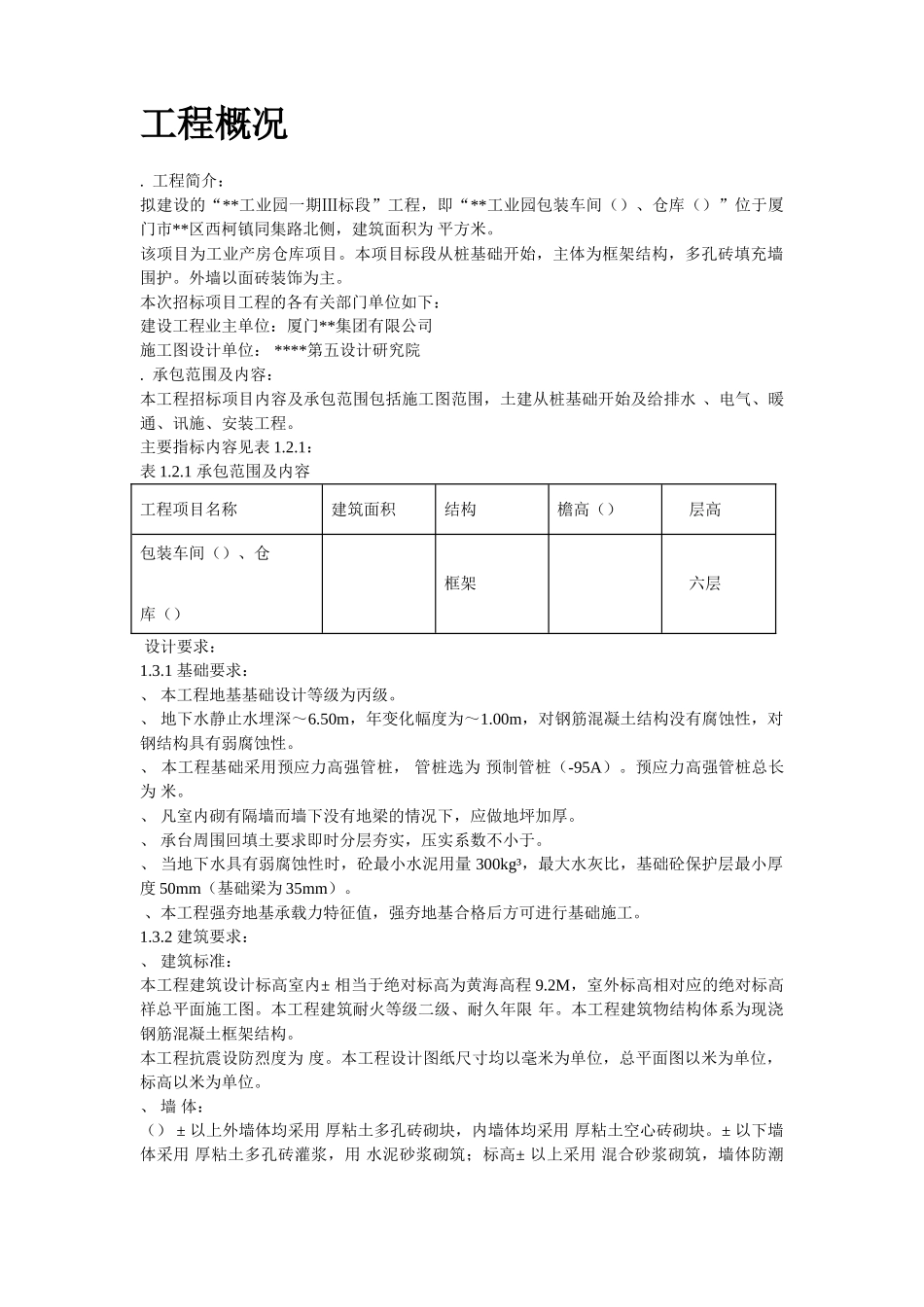 厦门某工业园施工组织设计(130页)_第2页