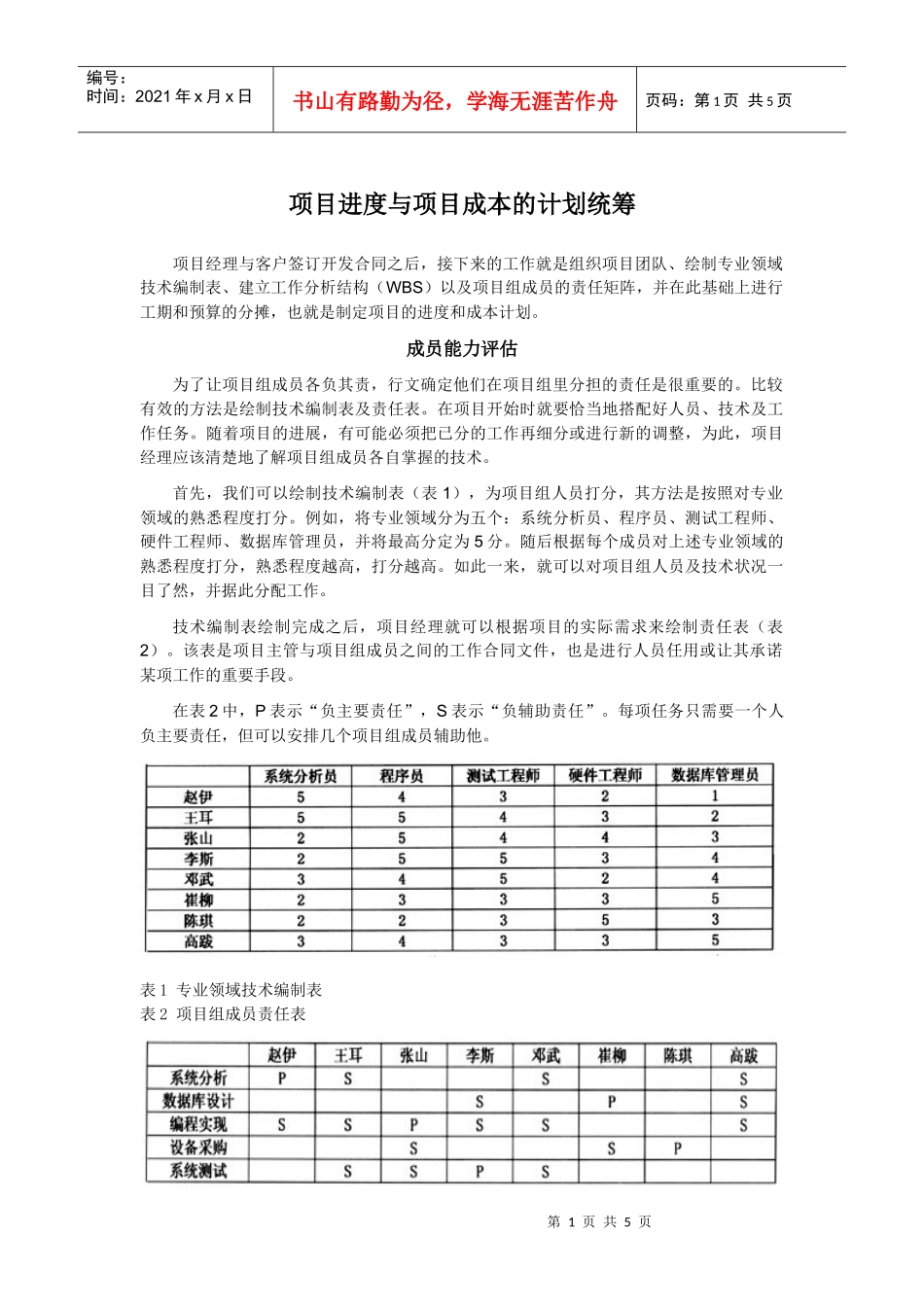 划统筹——项目进度与项目成本控制(1)_第1页
