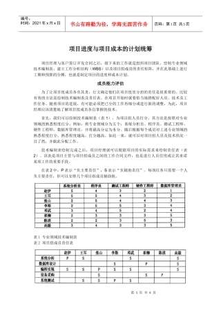 划统筹——项目进度与项目成本控制(1)