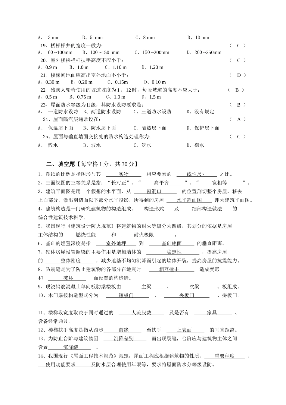 土建质安、材料、资料员基础知识大纲及习题(参考)_第2页