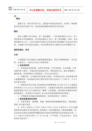 减肥产品与健康相关资料