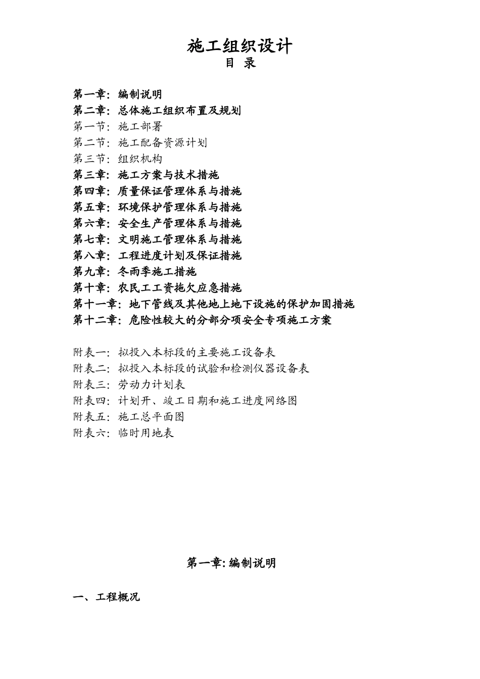大通园林路施工组织设计（77页）_第1页