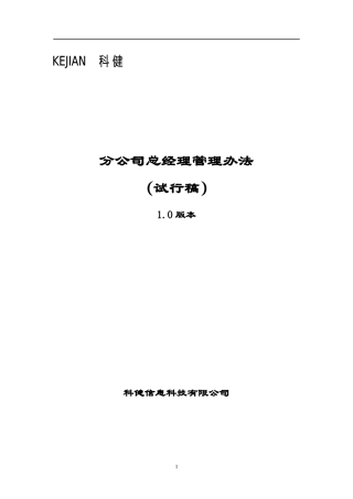 分公司总经理管理办法