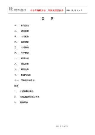创业计划正文