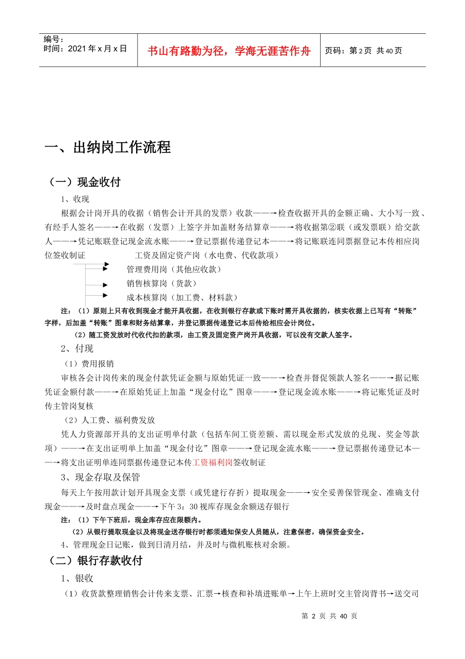出纳岗位职责工作流程_第2页