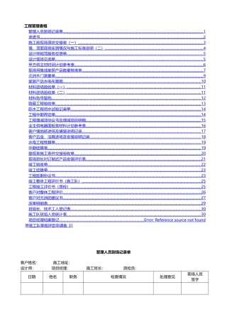家装工程管理表格