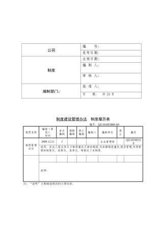 制度建设管理办法完整版